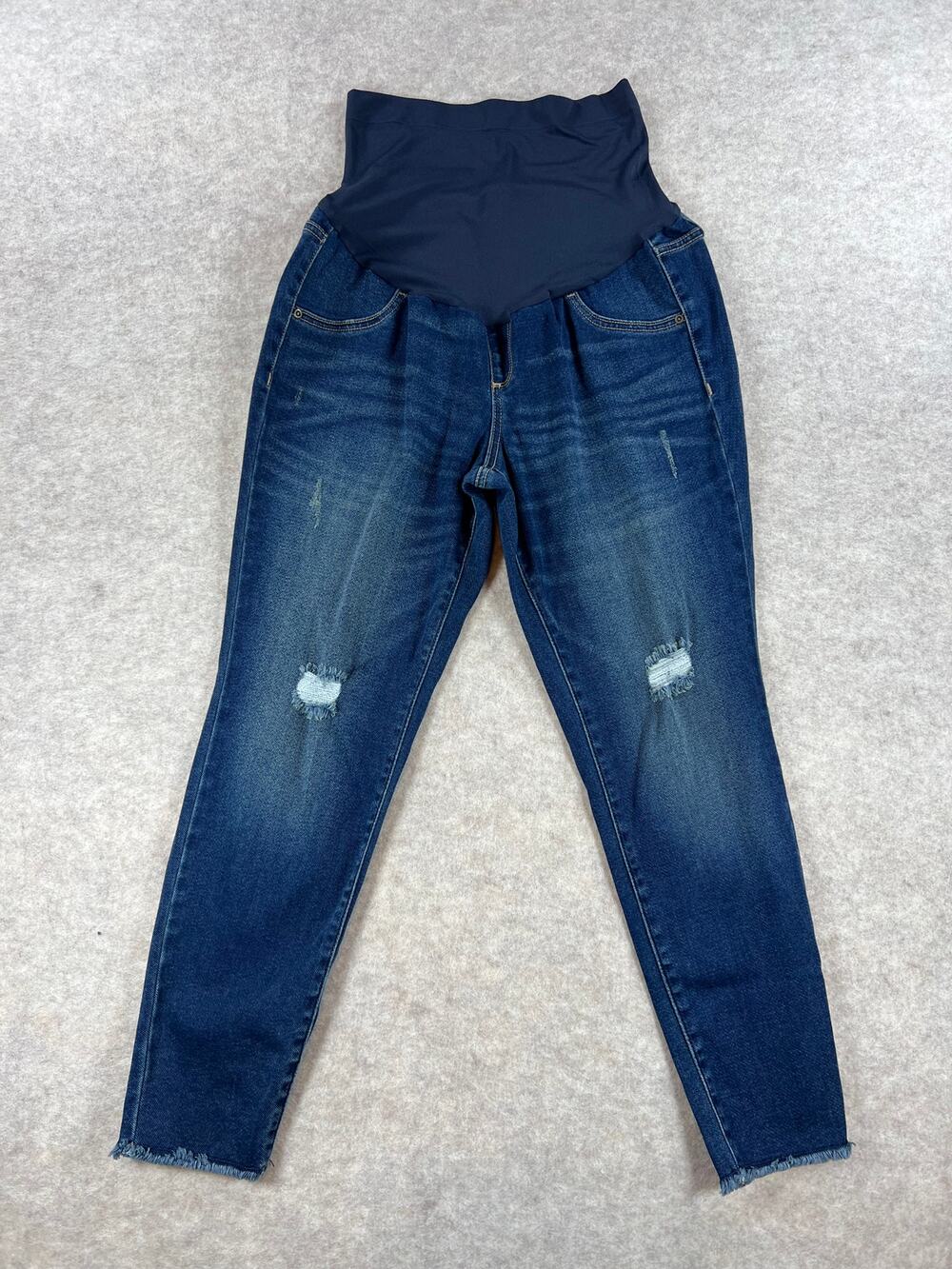 a:glow Maternity Full Panel Distressed Jegging Skinny Jean 14 Short